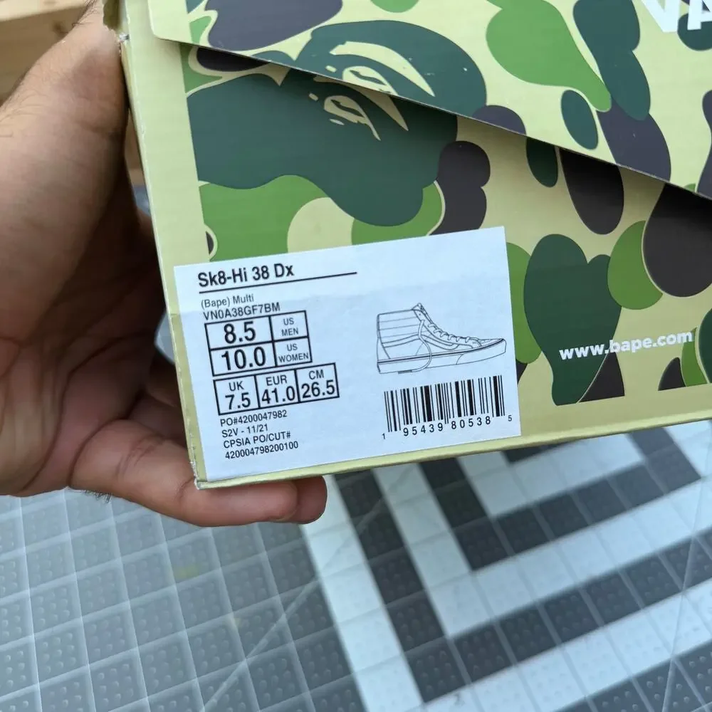 Brand New Bape x Vans Sk8 Hi